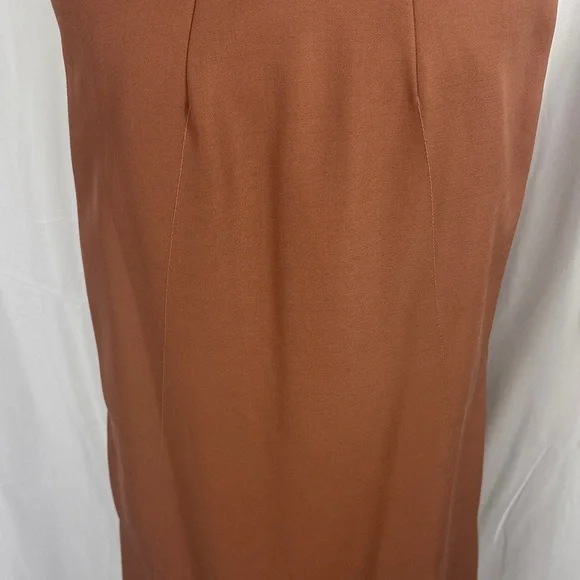 NINA RICCI TERRACOTTA SLEEVELESS MIDI DRESS SIZE 38/US 6